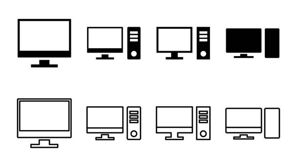 Computer icoon ingesteld. computer monitor pictogram vector. - Vector, afbeelding