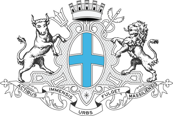 Векторний герб ілюструє французьке місто Марсель (Франція). - Вектор, зображення