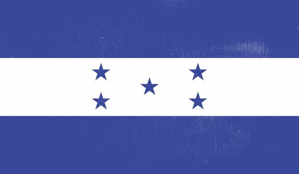 Флаг Гондураса с размахивающей текстурой гранжа. Векторный фон. - Вектор,изображение