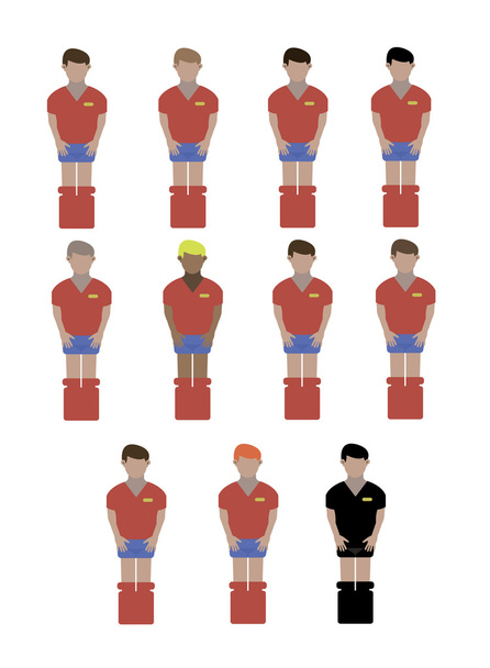 Spain soccer players - Vector, Image
