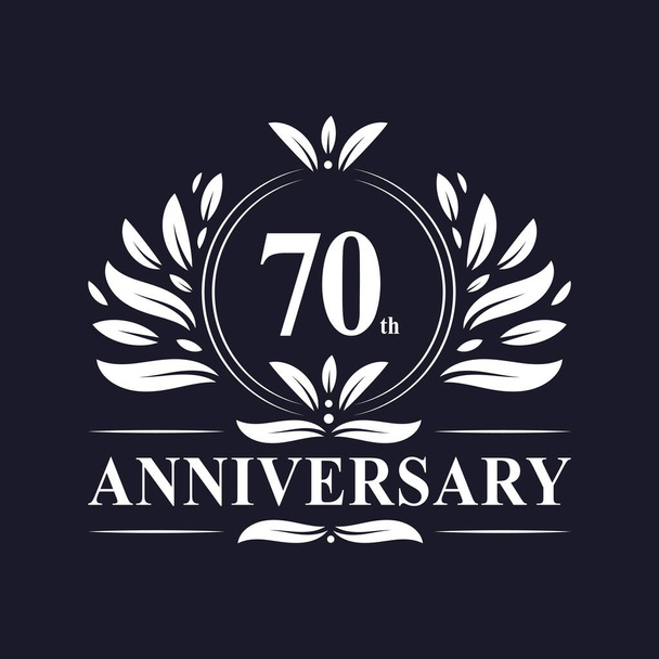 70 Jahre Jubiläums-Logo, luxuriöse 70-Jahr-Feier. - Vektor, Bild