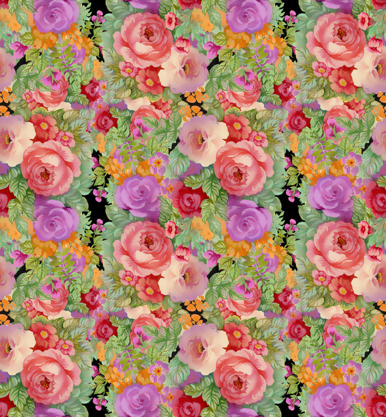 Motif floral sans couture coloré - Photo, image