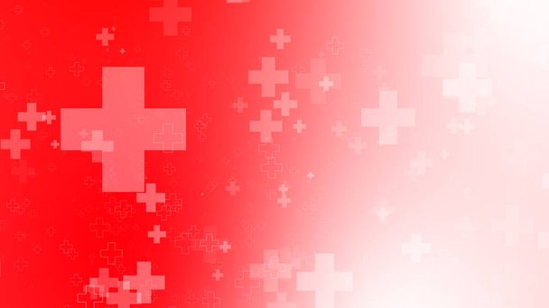 Salute medica rosso sfondo modello croce bianca. Assistenza sanitaria astratta con concetto di emergenza. - Foto, immagini