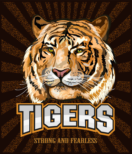 Portrait d'un Tigre. Équipe sportive - Vecteur, image