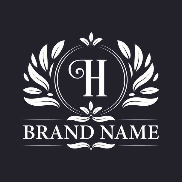 Luxury logo design Letter H logo. Vintage elegant ornamental alphabet H letter logo design. - ベクター画像