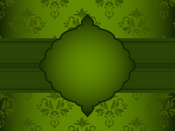 Векторная винтажная зеленая открытка
 - Вектор,изображение