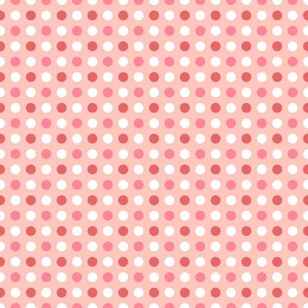 Vintage polka dots in vanilla pink tones. Optical illusion seamless pattern - Vektör, Görsel
