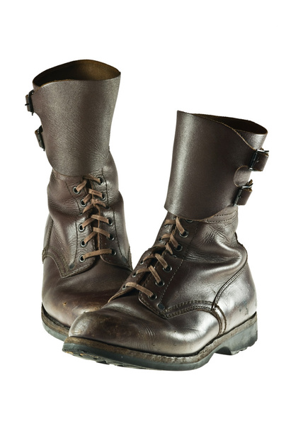 Зношених польської армії чоботи використовується в 70-х років ХХ століття - ізольовані - Фото, зображення