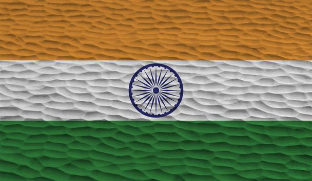 Bandera de la India con textura grunge ondeante. Fondo vectorial. - Vector, imagen