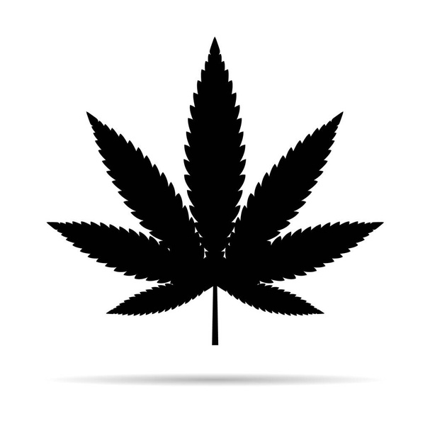 Символ листя Марихуани, ікона марихуани або конопель, медичний знак канабісу, ліки від бур'янів Векторні ілюстрації
 . - Вектор, зображення