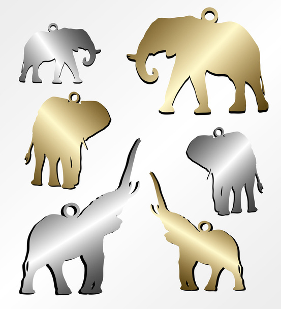 Elephant chain pendant - Vector, Image