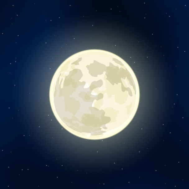 Full Moon and stars - ベクター画像