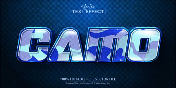 Camo text, cartoon style editable text effect - ベクター画像