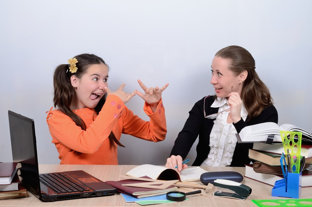 Teen schoolgirl jokes, teasing teachers - Photo, Image