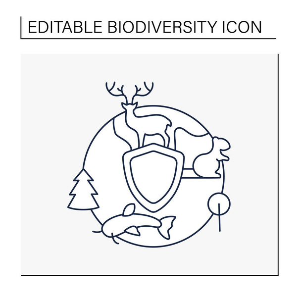 Ligne de protection de la biodiversité icône - Vecteur, image
