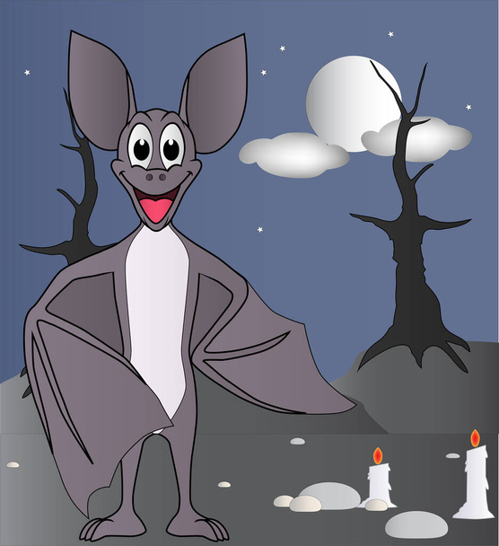 Sarjakuva esimerkki ystävällinen bat - Vektori, kuva