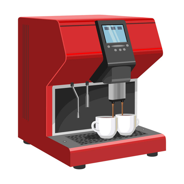 Kahvi kone vektori sarjakuva icon.Isolated kuvitus sarjakuva kuvake maker espresso. Vektori kuvitus kahvinkeitin valkoisella taustalla. - Vektori, kuva