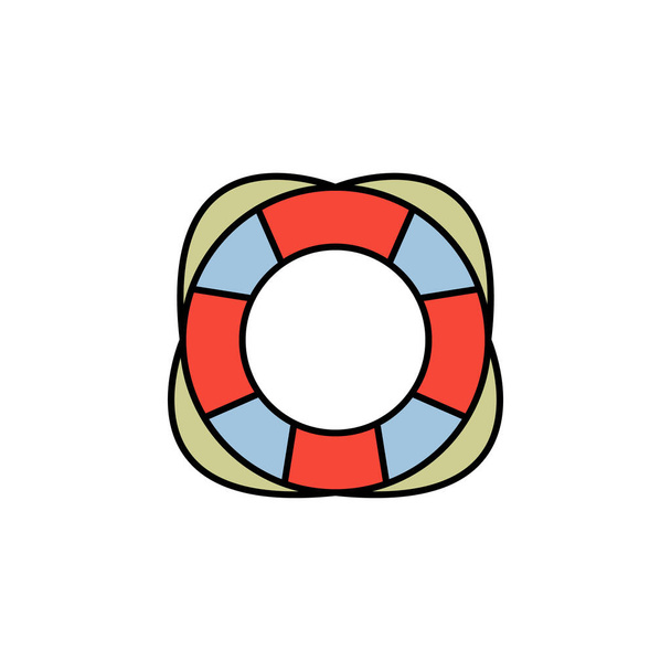 Lifebuoy icon. Element of travel illustration. Signs and symbols can be used for web, logo, mobile app, UI, UX multicolored - Vector, Image