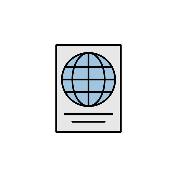Pasaport simgesi. Seyahat çizimi elementi. İşaretler ve semboller ağ, logo, mobil uygulama, UI, UX çok renkli - Vektör, Görsel