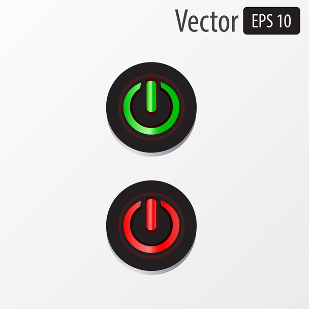 Vector power sphere buttons isolated - Vektör, Görsel