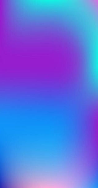 Paars, Roze, Turkoois, Blauw Glanzend Glanzende Vector Achtergrond. Vloeibare Neon Bright Trendy Wallpaper. Pearlescent Gradient Overlay Vibrant Defocused Cover. Verticale slanke schermgrootte Funky verloop. - Vector, afbeelding