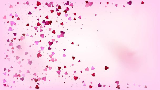Corazones que caen Vector Confetti. Patrón de boda del día de San Valentín. Regalo de lujo, tarjeta de cumpleaños, fondo del cartel Decoración del día de San Valentín con la caída de corazones Confetti. Hermoso brillo rosa - Vector, imagen