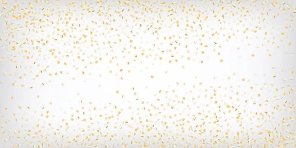 Gold, Silver VIP Falling Bokeh Confetti. Luxury Sparkling New Year Christmas Garland Vector Background. Rich Gold, Silver Lights, Sparkles, Gradient Tinsel Confetti. Sparkling Winter Texture. - Vector, Image