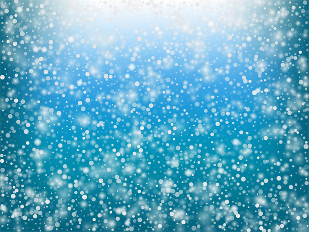 Falling Snow Confetti Winter Vector Background. Vánoce, novoroční oslava Sněhové vločky vzor. Realistická Sněhová vločka, efekt bouřkové oblohy. Zimní reklamní dekorace. Padající sněhové zimní confetti na modré - Vektor, obrázek