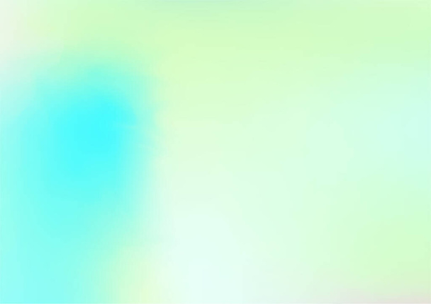 Hológrafo Mínimo Banner. Neon Graphic Overlay, 80s, 90s Fondo musical Desenfocado Girlie Foil Holo Teal. Cubierta holográfica holográfica del holograma de la superposición del arco iris del papel pintado horizontal de la muchacha líquida de Pearlescent. - Vector, imagen