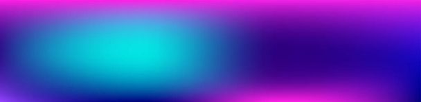 Púrpura, rosa, turquesa, azul degradado brillante fondo vectorial. Banner de gradiente largo horizontal ancho. Cubierta desenfocada vibrante de superposición de gradiente iridiscente. Fondo de pantalla de moda brillante de neón líquido. - Vector, Imagen