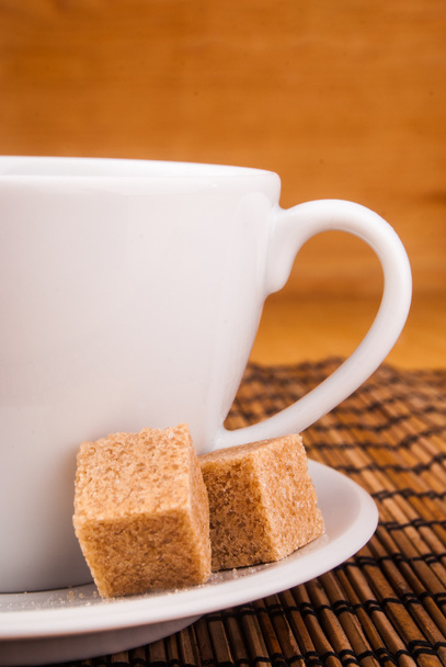 coffe on table with brown sugar - Foto, Imagen