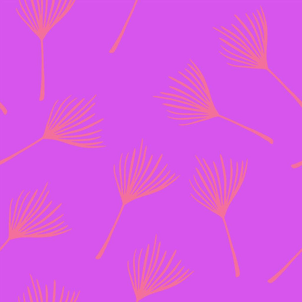 ファンキーなトロピカルベクターシームレスなパターン。素敵な夏の生地。モンステラフェザーバナナはタンポポの熱帯シームレスなパターンを残します。美しい男性シャツ女性のドレステクスチャ。彩色花の背景. - ベクター画像