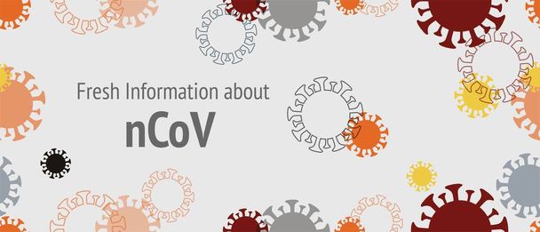 Covid 19についての新鮮な情報、 nCV.シームレスなコロナウイルステクスチャ。フラット漫画コロナウイルス医療デザイン。Covid 19についての新鮮な情報、 nCV.ウイルス保護フラットコロナウェブページ. - ベクター画像