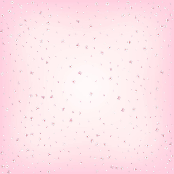 Sakura Cherry Blossom konfettia. Blooming kosmetiikka mainos kaunis kukka tausta. Windy Leaves Confettin juliste. Falling japanilainen Rose Sakura Cherry terälehtiä Banner. Tyylikäs Premium Pastel Pattern. - Vektori, kuva