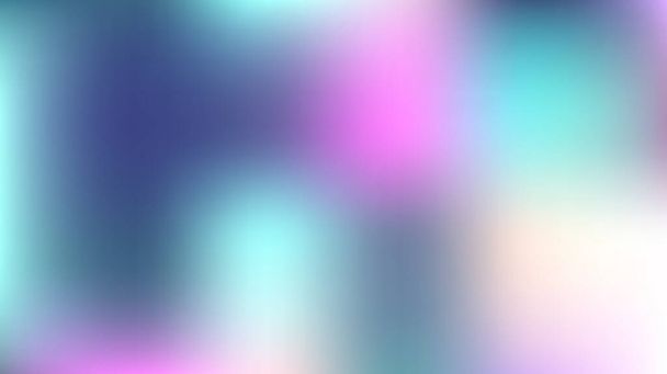 Fondo vectorial de malla desenfocado, holograma princesa Teal. Funky Pink, Purple, Turquoise Dreamy Female Unicorn Girlie Background. Arco iris cuento de hadas iridiscente perlado holográfico neón fondo de pantalla - Vector, Imagen