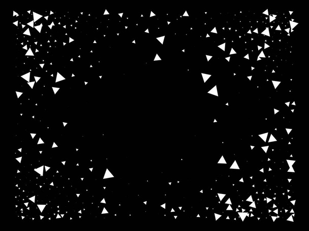 Driehoek Explosie Confetti. Bewegende verbrijzelde Elementen. Ontplofte Star Graphic. Driehoeken Blast Flying Confetti. Textured Data Particles Bang. Ontplofte Star Shatter. Gebroken glasexplosief effect. - Vector, afbeelding