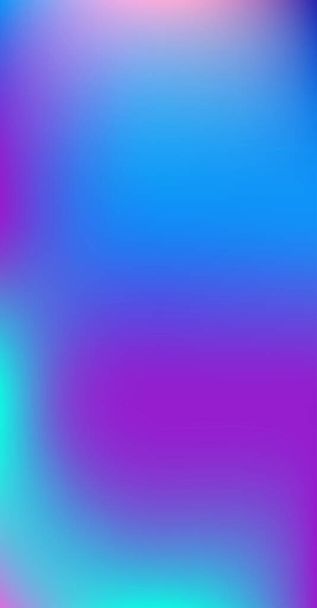Púrpura, rosa, turquesa, azul degradado brillante fondo vectorial. Cubierta vibrante y desenfocada de gradiente perlado. Fondo de pantalla de moda brillante de neón líquido. Tamaño de pantalla delgado vertical Funky Gradient. - Vector, Imagen