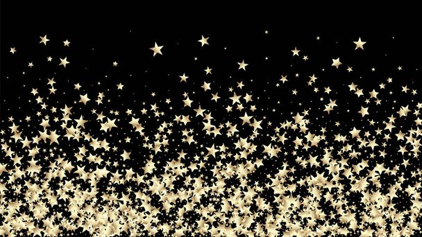 Gold, Silver Rich Falling Stars Confetti. VIP Gold, Silver Glitter, Sparkles, Gradient Stars Confetti. Moldura de Inverno Espumante. Caro Premium Ano Novo Natal Decoração Vector fundo. - Vetor, Imagem