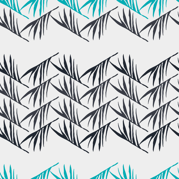 Hipster Tropical Vector Seamless Pattern. Doodle Floral Background. Beautiful Male Shirt Female Dress Texture. Cool Summer Fashion. Banana Leaves Monstera Feather Dandelion Tropical Seamless Pattern. - Vector, Image