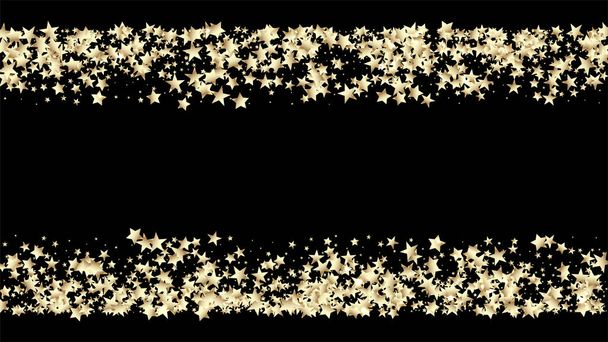 Rich Gold, Silver Glitter, Sparkles, Gradient Stars Confetti. Gold, Silver VIP Falling Stars Confetti. Sparkling Winter Glitter. Elegant Glamour New Year Christmas Decoration Vector Background. - Vector, Image