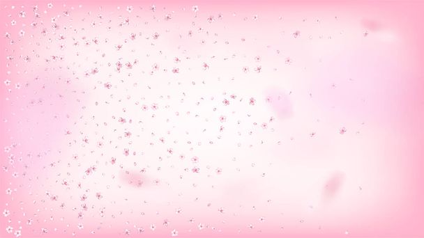 Bel Sakura Blossom Vector isolato. Carta da sposa per petali 3D volanti pastello. Giapponese Funky Flowers Illustrazione. San Valentino, Festa della Mamma Tenero Bello Sakura Blossom isolato su Rose - Vettoriali, immagini