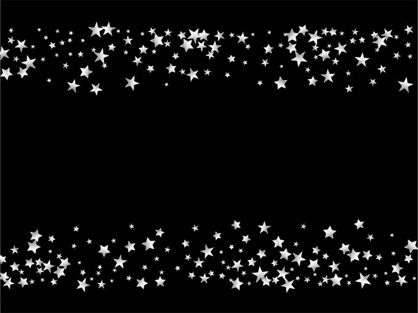 Premium Sparkling New Year Christmas Garland Vector Background. VIP Gold, Silver Glitter, Sparkles, Gradient Stars Confetti. Sparkling Winter Glitter. Gold, Silver Rich Flying Stars Confetti. - Vector, Image