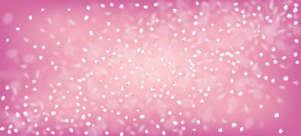Cherry Sakura Petals Confetti. Falling Japanese Sakura Rose Cherry Petals Banner. Blooming Cosmetics Ad Beautiful Flower Background. Windy Leaves Confetti Poster. Noble Rich VIP Pastel Pattern. - Vector, Image