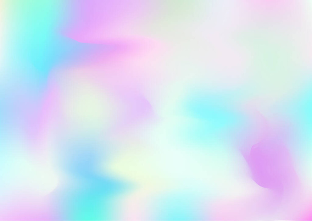 Holograph Minimal Banner. Cobertura do holograma da sobreposição do arco-íris. Luz líquida holográfica iridescente Papel de parede horizontal Folha girlie desfocada Holo Teal. Neon Paper Overlay, 80s, 90s Música de fundo - Vetor, Imagem