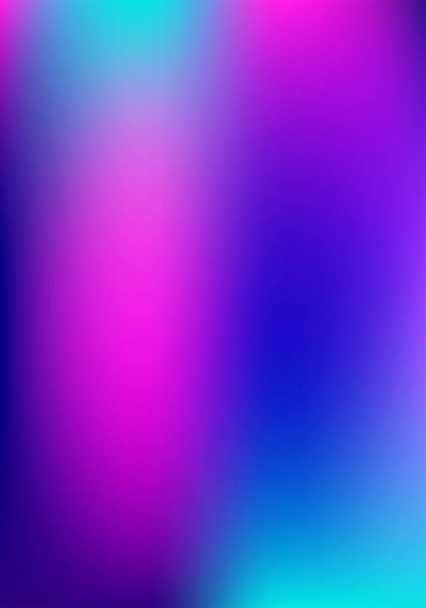 Lila, Rosa, Türkis, Blau Gradient Shiny Vector Hintergrund. Liquid Neon Bright Trendy Wallpaper. Vertikale DIN-A4-Buchstaben Funky Gradient Overlay. Fluoreszierendes Gradienten-Overlay Vibrant Defocus Cover.  - Vektor, Bild
