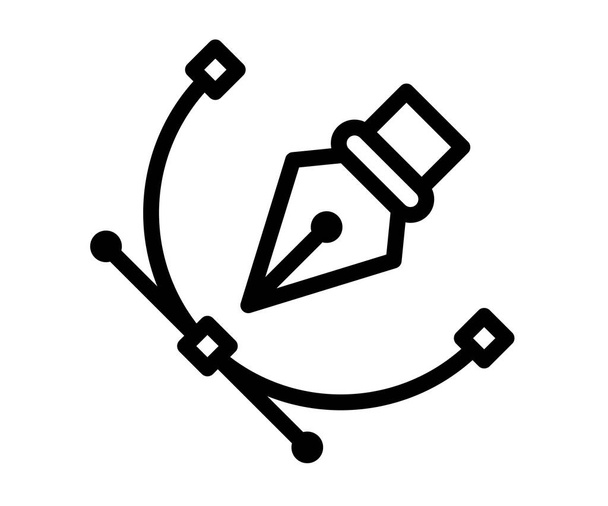 point d'ancrage vecteur unique icône isolée avec illustration vectorielle de style contour - Vecteur, image