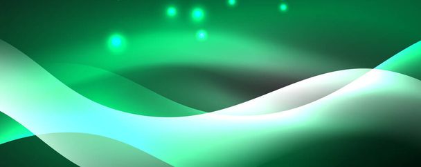 Shiny glowing neon wave, light lines abstract background. Magic energy and motion concept. Vector wallpaper template - Vector, Image