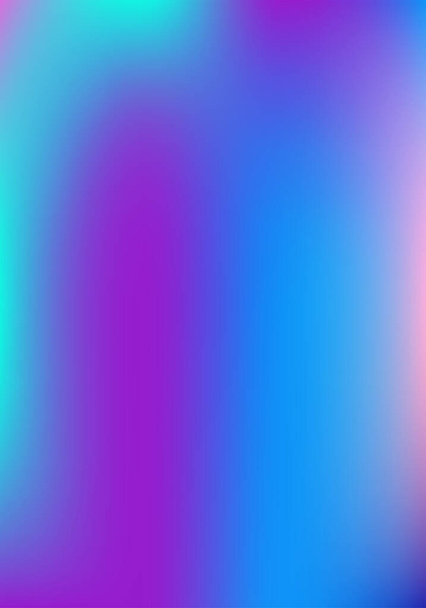 Violetti, vaaleanpunainen, turkoosi, sininen kalteva kiiltävä vektori tausta. Fluoresoiva Gradient Overlay elinvoimainen Keskittämätön kansi. Unenomainen neon kirkas trendikäs taustakuva. Pystysuora A4-kirjain Funky Gradient Overlay. - Vektori, kuva