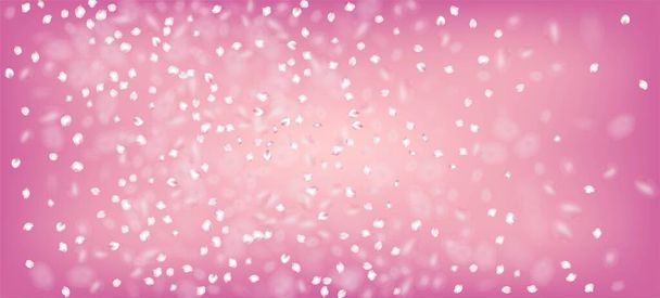 Черрі Сакура Петалс Конфетті. Flying Japanese Cherry Rose Sakura Petals Design Квіткова косметика Blooming Cosmetics Ad Elegant Flower Background. Преміум Пастель Паттерн. Вінді залишає конверті - банер. - Вектор, зображення