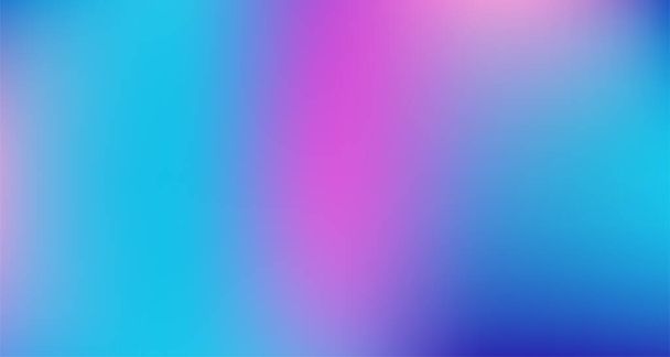 Blue Purple Pink Digital Gradient Background. Liquid Neon Bright Trendy Wallpaper. Elegant Colorful Vibrant Defocused Horizontal Banner. Fluorescent Noble Vector Color Overlay. 80s Glam Gradient Paper - Vector, Image